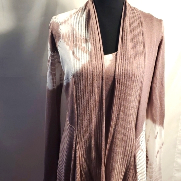 Belldini Two Piece Set Brown Cardigan Sweater Camisole Women’s Size Medium - Picture 1 of 16